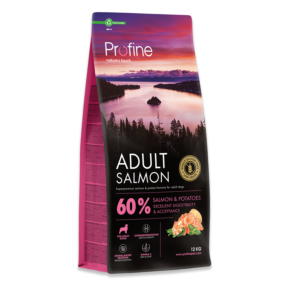 Profine Adult Salmon (12 kg) fuldfoder med 37% laks til voksne hunde&nbsp;