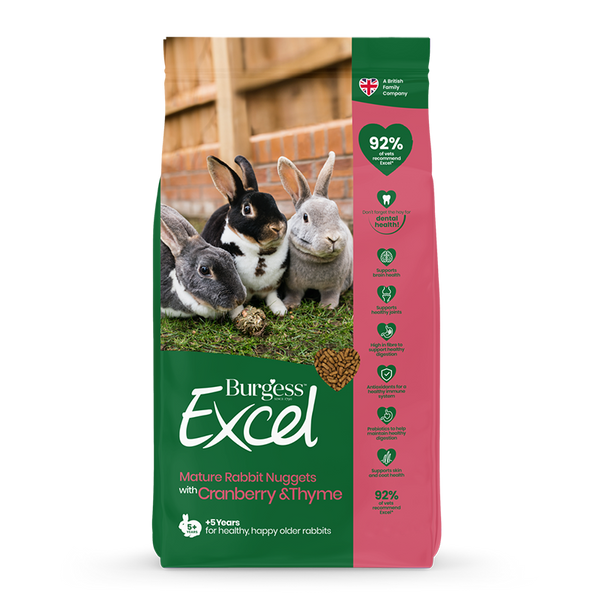 Burgess Excel Mature kaninfoder - med tranebær og timian (1,5 kg)